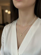 Personalized Pearl Initial Necklace - Dainty Gold Letter Monogram Jewelry - 925 sterling silver charm