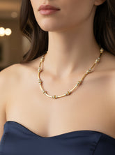 Elegant Sterling Silver Fancy Necklace Double Color– Handmade 925 Silver Jewelry, Dainty Gift for Women