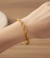 14K Gold Twisted Rope Hollow Bracelet – Real Solid Gold Chain Jewelry for Women & Men