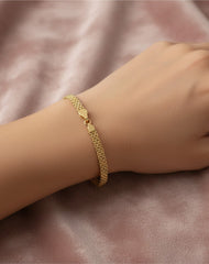 Handmade 14K Gold 4mm Bismarck Chain Bracelet – Fine Jewelry for Her or Him