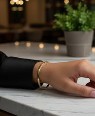 Real 14K Gold Flat Herringbone Bracelet 3.85 mm – Elegant Minimalist Jewelry Gift