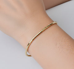 Real 14K Gold Tondo Bracelet 2.4 mm – Handmade Luxury Solid Gold Jewelry Gift