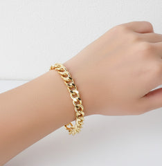 14K Solid Gold Cuban Link Chain Bracelet 6 mm – Real Gold Luxury Jewelry for Men & Women