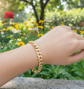 14K Solid Gold Cuban Link Chain Bracelet 6 mm – Real Gold Luxury Jewelry for Men & Women