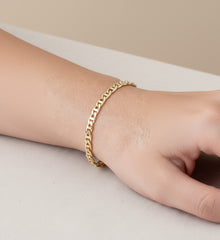 Unisex 14K Solid Gold Cuban Bracelet 4.4 mm – Minimalist Luxury Chain Jewelry