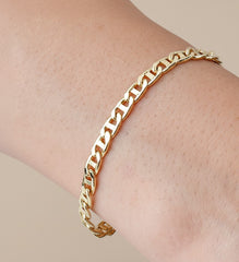 Unisex 14K Solid Gold Cuban Bracelet 4.4 mm – Minimalist Luxury Chain Jewelry