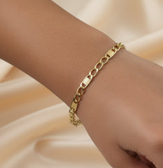 Solid 14K Gold Figaro Link Bracelet 4 mm – Real Gold Italian Chain for Men & Women, Everyday Luxury Jewelry