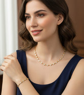 Sterling Silver Cubic Zirconia Jewelry Set – Necklace and Bracelet Gift for Her