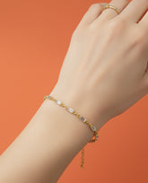 White Gemstone Shine Bracelet – Handmade Modern Jewelry Gift