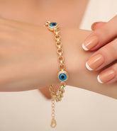 14K Solid Gold Evil Eye Bracelet – Dainty Protection Jewelry for Women