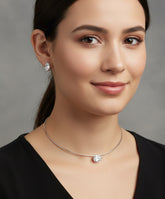 Dainty Cubic Zirconia Choker & Stud Earrings Set