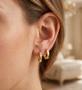 14K Gold Sleek Plain Hoop Earrings – Solid Gold Huggie Hoops, Timeless Minimalist Fine Jewelry Gift