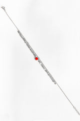 Squamous Colored Stone Silver Anklet