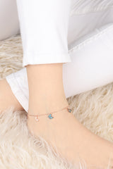 Butterfly Anklet with CZ Stones Foot Jewelry Thin Chain Ankle Bracelet Leg Accessories