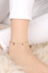 Star anklet, Silver star ankle bracelet, Celestial anklet, Everyday silver anklet