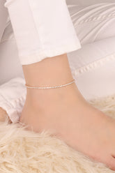1,5 mm Zircon Stone 925 Silver Tennis Anklet