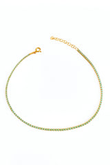 1,5 mm Turquoise Stone Silver Tennis Anklet