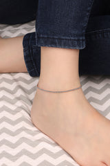 1,5 mm Turquoise Stone Silver Tennis Anklet