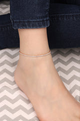 1,5 mm White Stone Silver Tennis Anklet