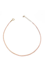 1,5 mm Pink Stone Silver Tennis Anklet