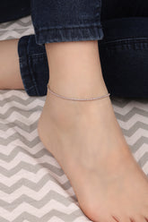 1,5 mm Pink Stone Silver Tennis Anklet