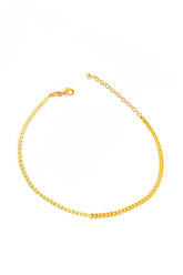 Half Tennis Half Italian Chain Lock Silver Anklet