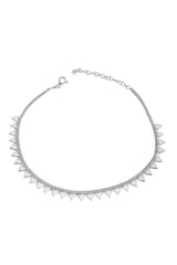 White Triangle Stone Silver Anklet, Silver Anklet, Anklet, Ankle Bracelets, Boho Anklet