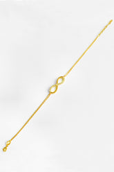 Half Stone Infinity Silver Bracelet
