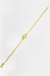 White Stone Round Silver Bracelet