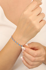 Enameled Eye Silver Bracelet
