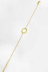 White Stone Round Silver Bracelet