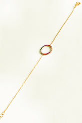 Colorful Stone Round Silver Bracelet