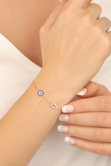 Evil Eye Bead Hamsa Sterling Silver Bracelet