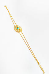 Baguette Stone Eye Silver Bracelet