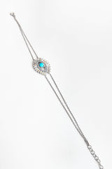 Baguette Stone Eye Silver Bracelet
