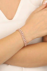 سوار فضي من حجر الزركون الأبيض