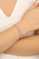 White Zircon Stone Silver Bracelet