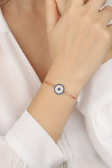 Double Chain Silver Classic Evil Eye Bracelet