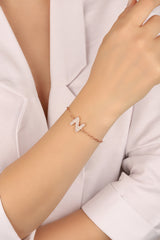 Italian Chain Silver Letter Bracelet, personalized name bracelets | letter bracelets | initial bracelets