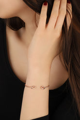 سوار فضي منحني، سوار بسيط، سوار فضة إسترليني، مجوهرات بسيطة