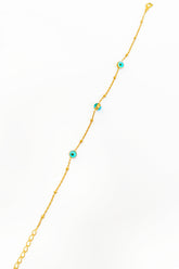 Evil Eye Beaded Silver Heeled Chain Bracelet