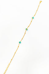 Evil Eye Beaded Silver Heeled Chain Bracelet