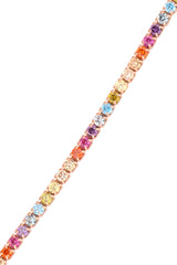 Colored Stone Silver Tennis Bracelet 2 mm