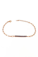 Enamel Evil Eye Bead Silver Good Luck Bracelet