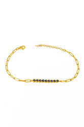 Enamel Evil Eye Bead Silver Good Luck Bracelet