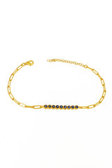 Enamel Evil Eye Bead Silver Good Luck Bracelet