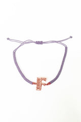 Lilac Corded Silver Letter Bracelet