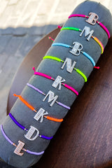 Rope Thread Silver Letter Bracelet - initial Bracelet A-Z