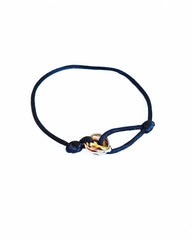 Tricolor Ring Bracelet with Black Thread and Colorful Rope