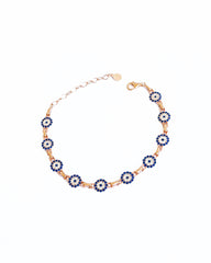 سوار كلاسيكي من الفضة الإسترلينية مع حبات عين الشر، مجوهرات عين الشر